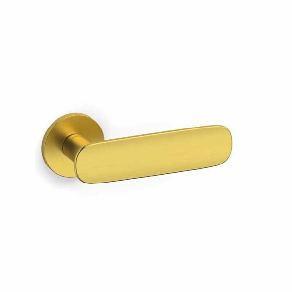 The "Conca L" Door Handle by Olivari in Satin SuperGold TS