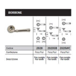 Borbone Door Hanlde 2020 Dimensions