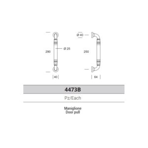 ARNICA Pull handle 4473B - 250 millimeter