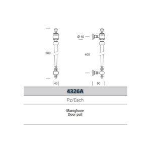 ASCOT Pull handle 4326A - 400 millimeter