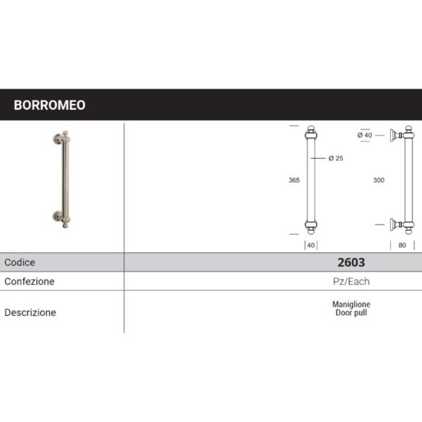 BORROMEO Pull handle 2606 - 300 millimeter