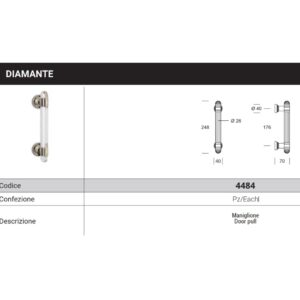 DIAMANTE Pull handle 4484 - 176 millimeter