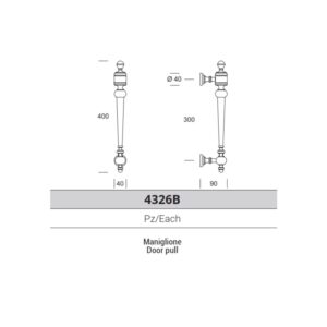 ASCOT Pull handle 4326B - 300 millimeter