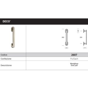 DECO’ Pull handle 2607 - 200 millimeter