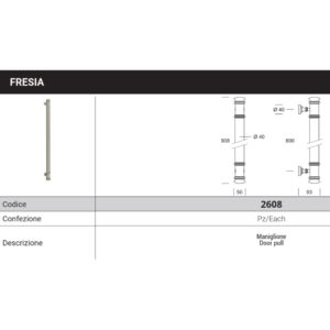 FRESIA Pull handle 2608 - 800 millimeter