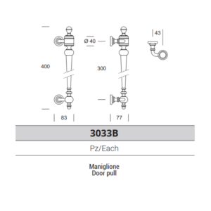 VICTORIA Pull handle 3033B - 300 millimeter