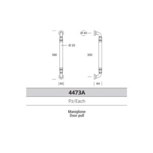 ARNICA Pull handle 4473 - 350 millimeter